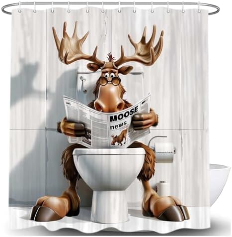 JAWO Funny Moose Bring Some Cheery Laughter to Your Bathroom