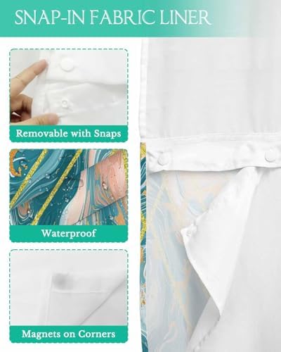 Stylish No-Hook Shower Curtain with Water-resistant Design