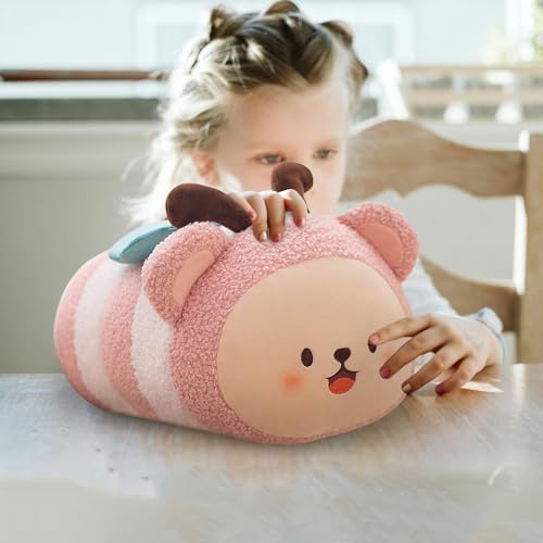 Cute Plush Pillow Kawaii Animal Toy for Kids Pink Design