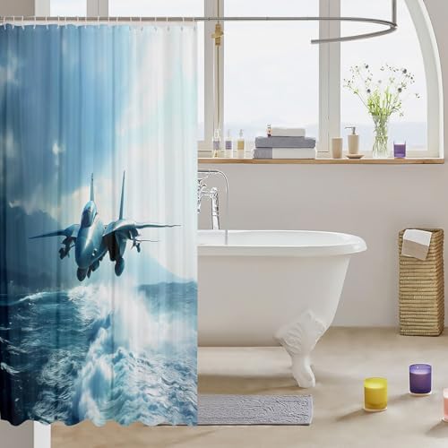 Sturdy Flight-Themed Bath Curtains