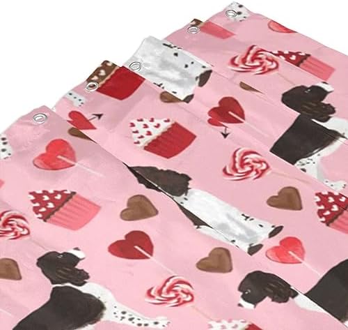 Perfect bath curtains for kids Cute Springer Spaniel Hearts 72x72 inch waterproof