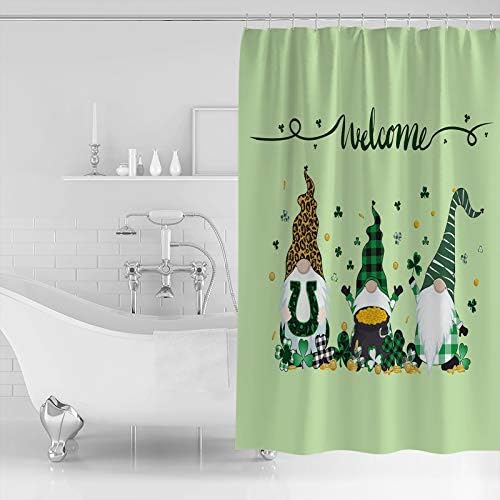 Waterproof Shower Curtain Set Shamrock Design