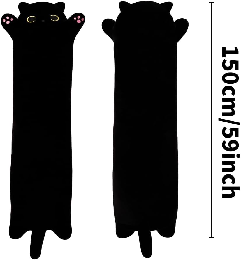 SNOWOLF 59inch Black Cat Plush Toy