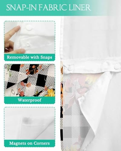 Cozy Fall Shower Curtain with Seeing Window