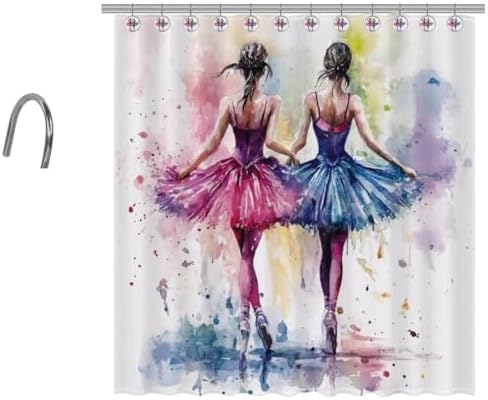 Dancing Ballet Girls Print Stainless Steel 72x72 inches Water Resistant Fast Drying