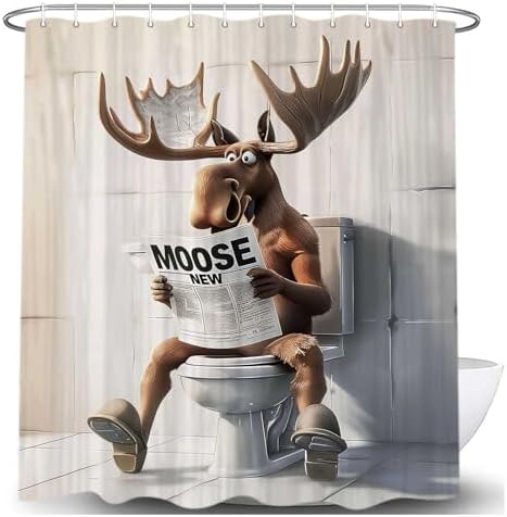 JAWO Funny Moose Shower Curtain