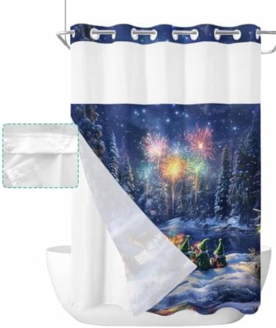 Stylish No-Hook Shower Curtain Set