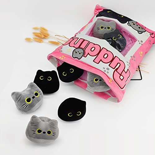 REFAHB Cute Black Cat Plush Pillow Throw Pillow for Kids