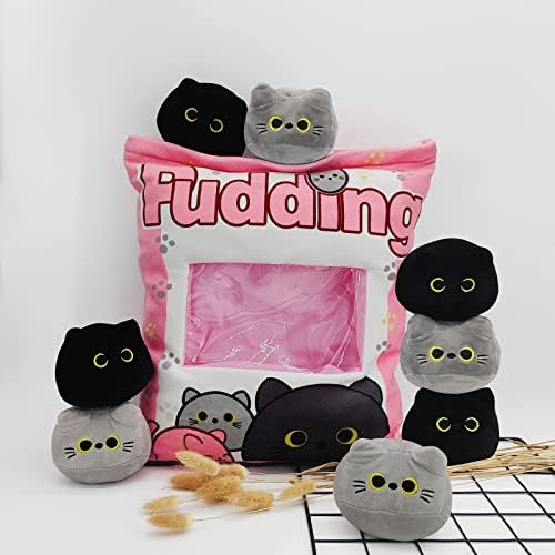 REFAHB Cute Black Cat Plush Pillow Throw Pillow for Kids