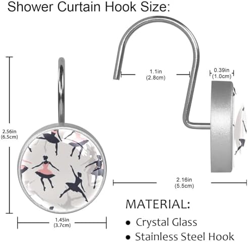 Stunning 48x72 inch shower curtain set with 9 stainless steel hooks by VAPOKF