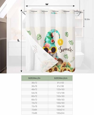 TocaHome Summer Gnome Sunflower Bath Shower curtain set