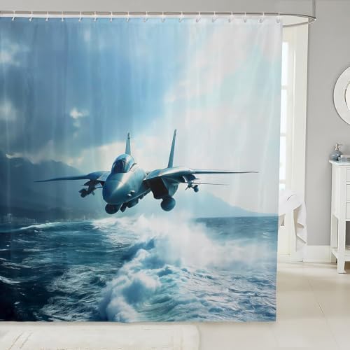 Sturdy Flight-Themed Bath Curtains