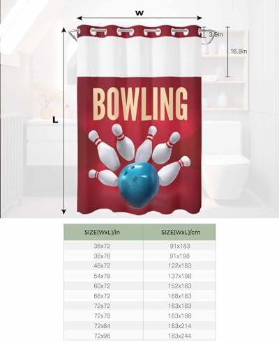 TocaHome Sports Theme Shower Curtain with Snap Liner 48x72 Inches