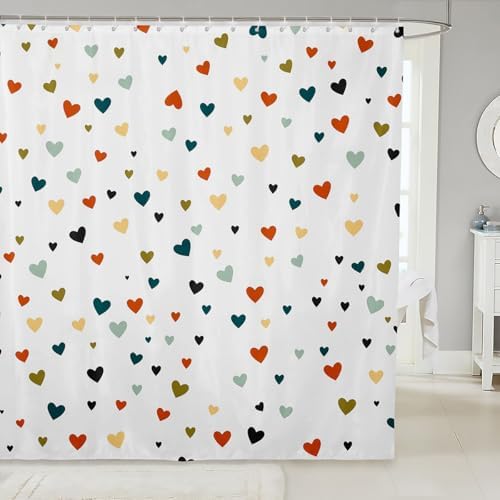 Feelyou Heart Bath Curtain 72x72 Kawaii Design