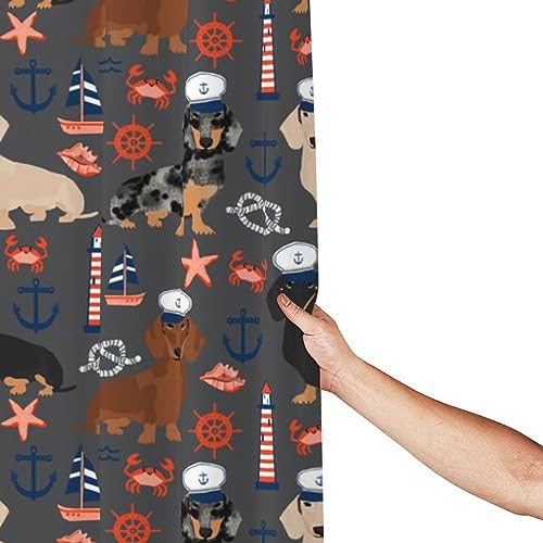 XOEIRAN Nautical Sailor Dachshund Bath