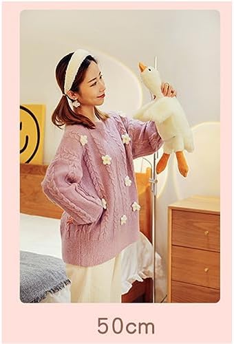 Bacmaze White Goose Plush Pillow 20 Inch Cute Toy Stuffed Animal