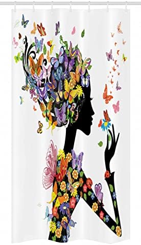 vibrantly designed girls bath shower curtain with unique floral patterns from France