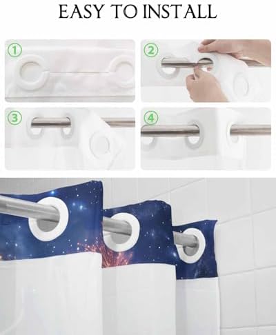 Stylish No-Hook Shower Curtain Set