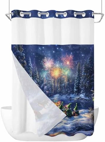 Stylish No-Hook Shower Curtain Set