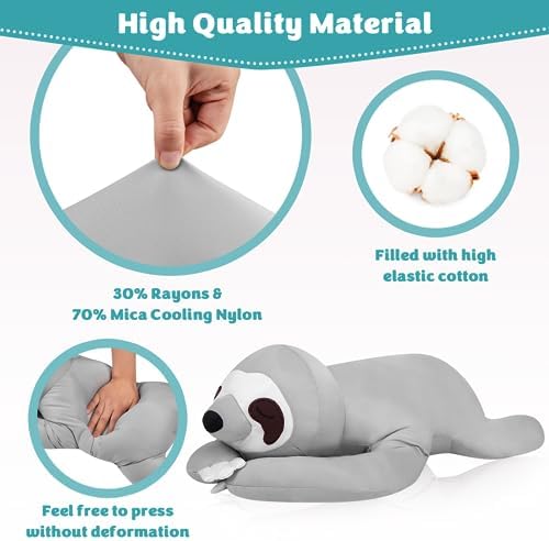 My OLi 18 Cooling Sloth Pillow Cozy Plush Toy for Kids Adults