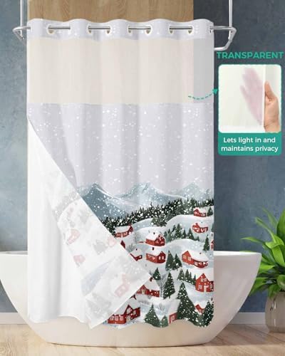 Stunning No Hook Shower Curtain Set