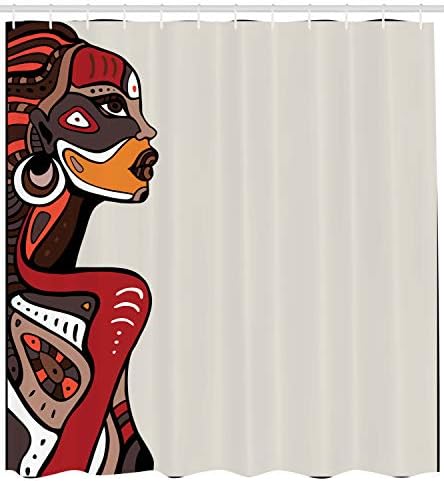 Ambesonne African Pattern Shower Curtain Set with Hooks
