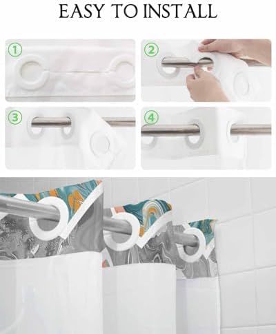 Stunning No-Hook Shower Curtain with See-Through Top for Bathrooms
