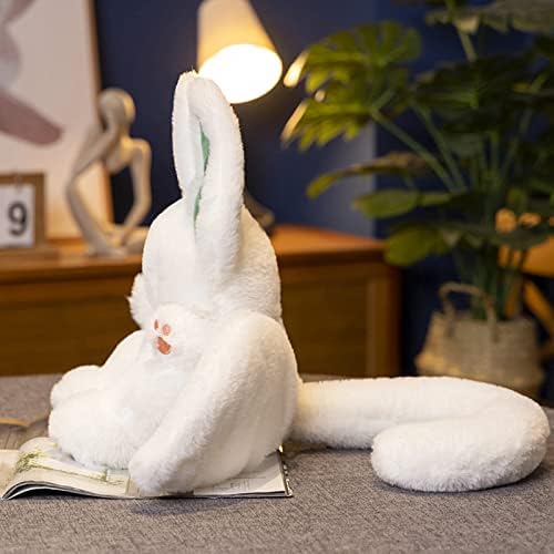 Peach Cat Cute Bat Bunny Stuffed Animal Pillow for Kids White