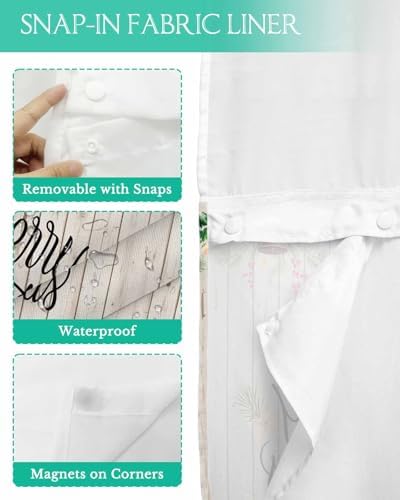 Waterproof Bath curtains with snap-in liner by TocaHome
