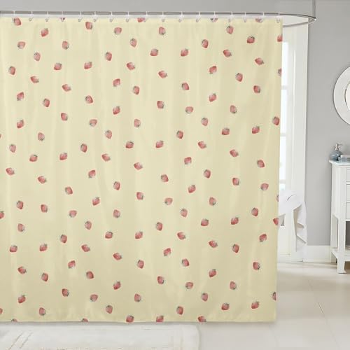 Cute Strawberry Bath Curtain for Kids