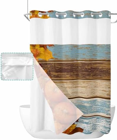 TocaHome No Hook Shower Curtain with Snap Liner 48x72
