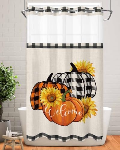 5478 No-Hook Fall Orange Pumpkins Soft Durable Fabric