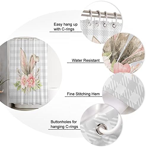 Waterproof Funny Rabbit Shower Curtain for Bathroom