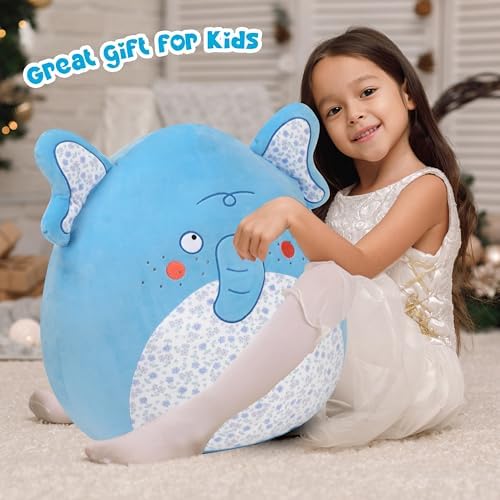 Elephant Plush Pillow 20-Inch
