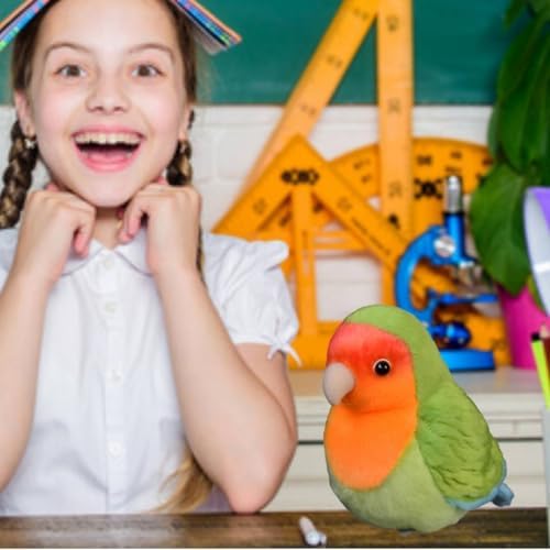 POPOTATO Realistic Green Peach Parrot Plush