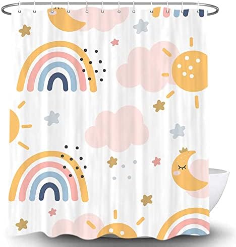 Sweet Pastel Boho shower curtain for kids