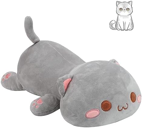 AFAN Rounded-Eyed Cat Plush Pillow