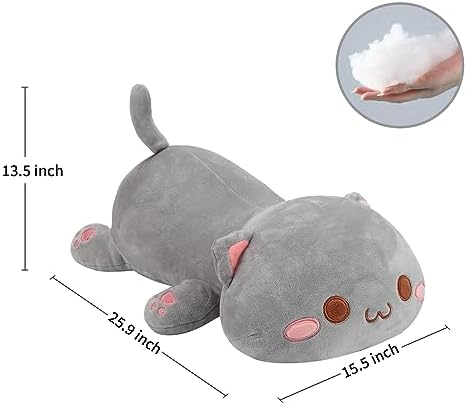 AFAN Rounded-Eyed Cat Plush Pillow