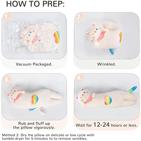 Rainbow Cat Plush Pillow Soft Ergonomic Perfect for Relaxation