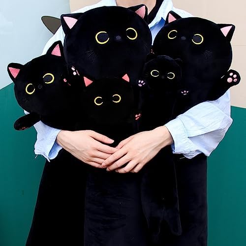 Cute Black Cat Plush Pillow for Parties and Homes