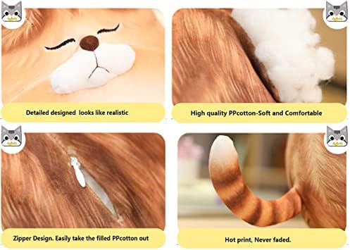 12 Inch Orange Striped Tabby Cat Plush Pillow Stuffed Animal