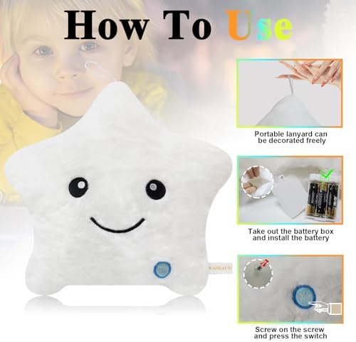 Twinkle Star Glow Pillow for Kids