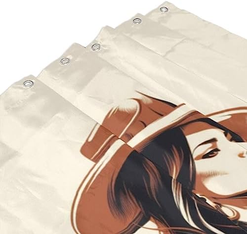TIYAANDSY Cowboy Girl Shower Curtain Set