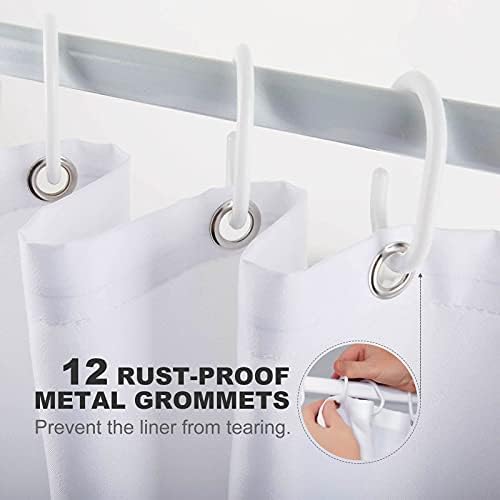 UanMere Buffalo Check Bath Curtain with Hooks for Kids
