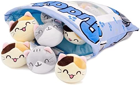 Cute Plush Pillow with 8 Kitten Toys for Girls