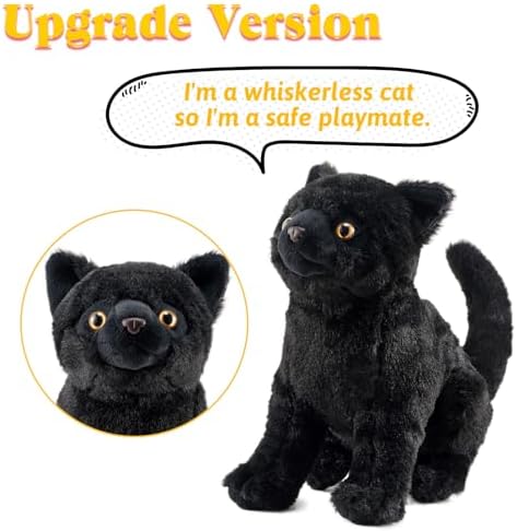 YZXZM Black Cat Plush Pillow 9 Inch Realistic Cute Stuffed Animal