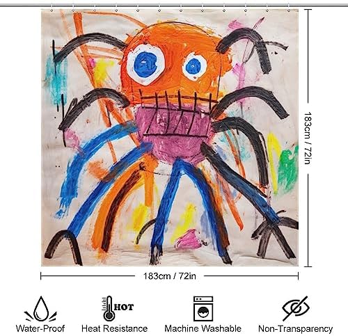 Over the Rainbow Crayon Octopus Bathroom Curtain Set