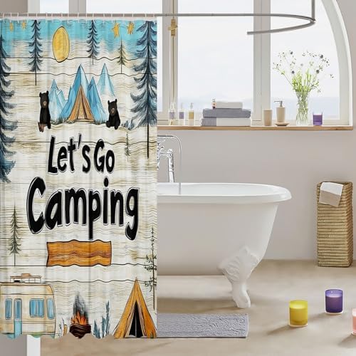 Stylish Camping Shower Curtain for RVs and Cars