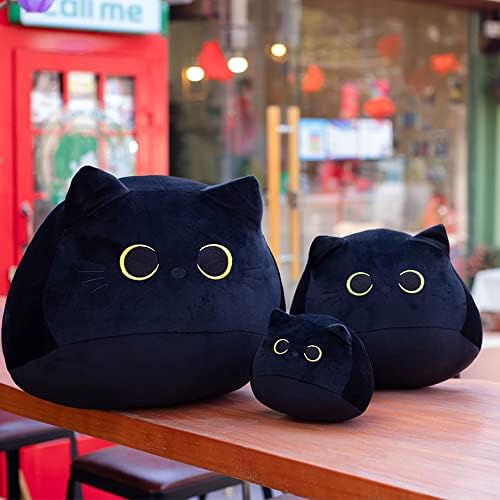 Black Cat Plush Pillow Toy Soft Stuffed Animal for Kids Baby Girls