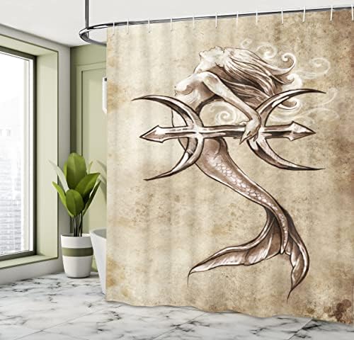 Ambesonne Mermaid Bathroom Curtain